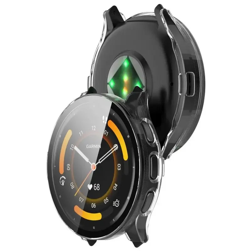 Tempered Glass Case for Garmin Venu 3/3S – Smartwatch Protective Cover with Screen Protector Bumper Shell
