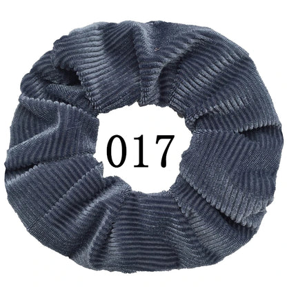 10/6/1Pcs Velvet Hair Scrunchies Set for Women – Solid Color Elastic Ponytail Hair Bands & Headband Accessories (Black Pack)
