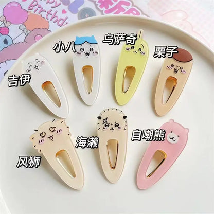 Kawaii Chiikawa Acrylic Hair Clips - Cute Cartoon Duckbill Clips Anime Hair Accessories for Daily Use