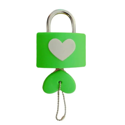 Colorful Heart-Shaped Anti-Theft Padlock – Rubber Sleeve for Travel Luggage, Suitcase, Zipper, Drawer, and Diary Lock