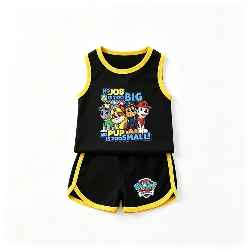 PAW Patrol Kids Sports Training Set - Breathable Mesh Sleeveless Soccer & Basketball 2-Piece Outfit