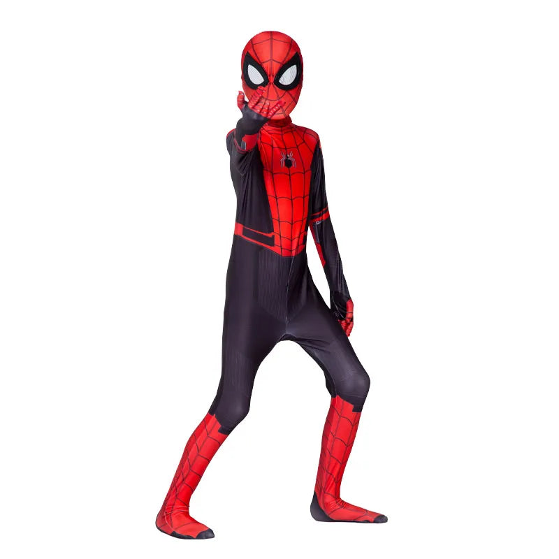 Kids Spiderman Costume – Miles Morales Superhero 3D Zentai Bodysuit Jumpsuit for Boys & Girls, Halloween Cosplay Outfit
