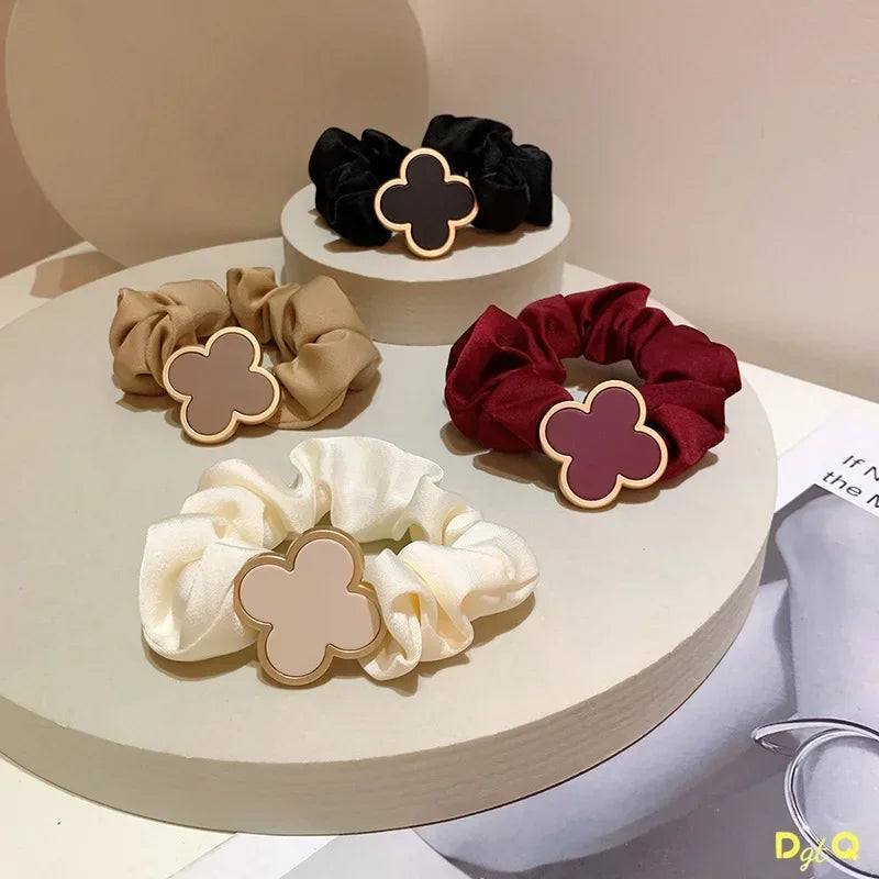 Cute French Ponytail Hair Rings - Warm Color Elastic Hair Ties for Stylish Hairstyles