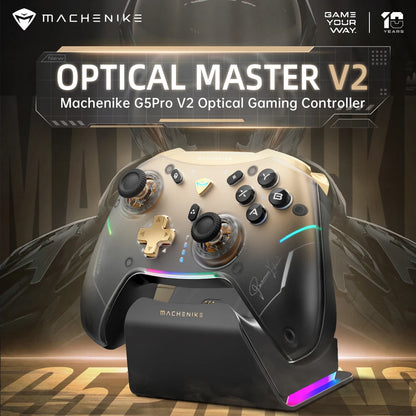 MACHENIKE G5Pro V2 Gaming Controller with Optical Triggers, ABXY Buttons, Hot-Swappable Joystick, 4K Resolution for Switch & PC