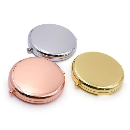 Rose Gold Double-Sided Compact Mirror - Portable Folding Mini Pocket Makeup Mirror for Women & Men