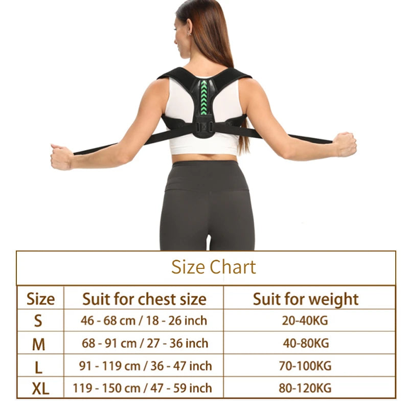 Adjustable Back & Shoulder Posture Corrector Belt — Clavicle & Spine Support for Home, Office & Sports | Upper Back & Neck Brace