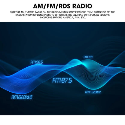 AKAMATE Boat Radio MP5 – Marine Stereo Media Player with AM/FM RDS, Bluetooth, AUX, MP3/MP4 Video Play for ATV, UTV, SPA, RZR