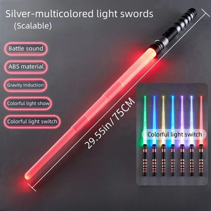7-Color Retractable Lightsaber Toy - LED Role Play Sword with Sound Effects & Light Show for Halloween, Birthday & Christmas Gifts