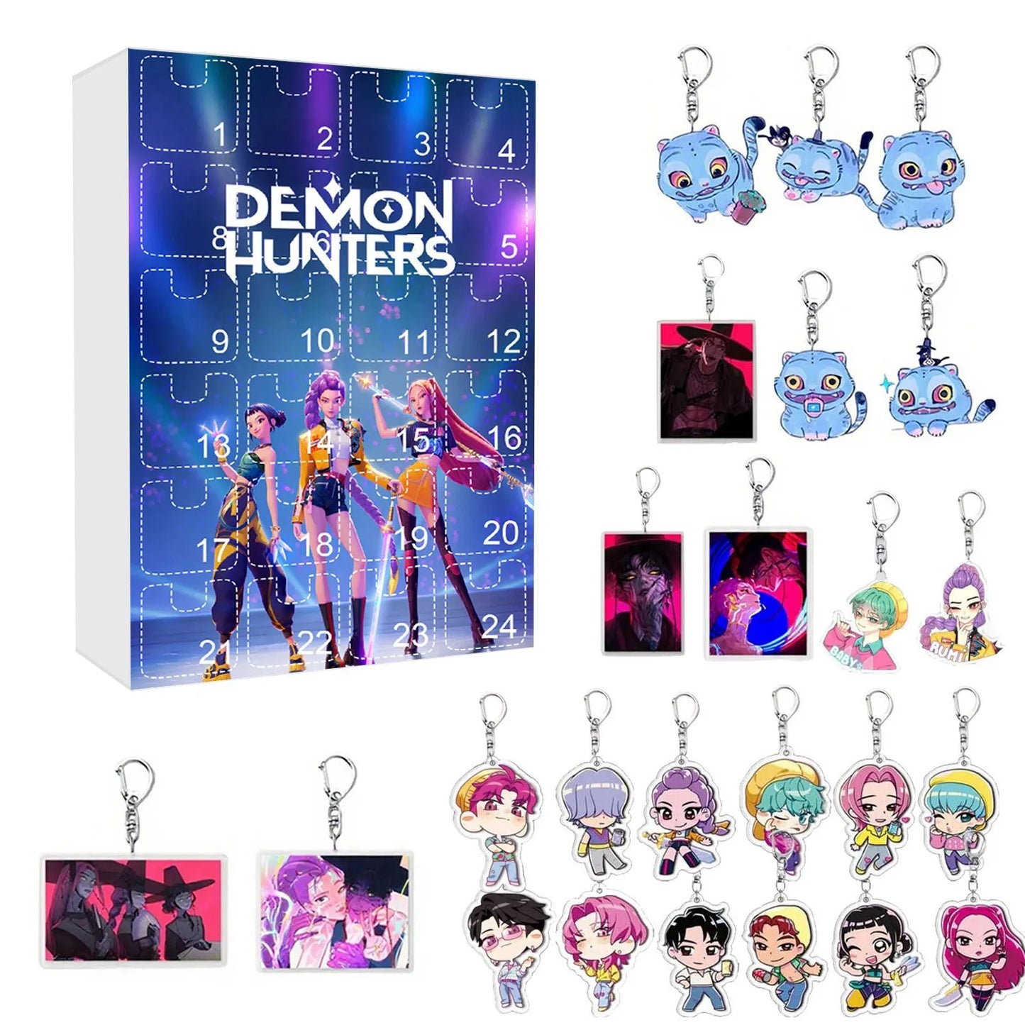 New Kpop Demon Hunters 24-Day Advent Calendar — Rumi, Mira, Zoey & Tiger Christmas Countdown Gift