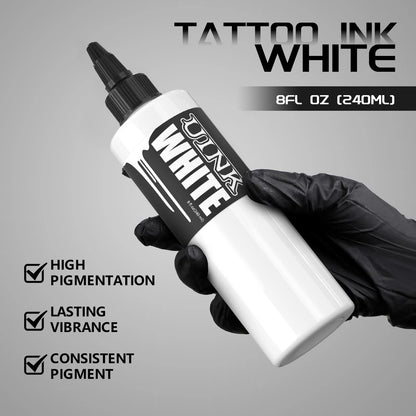 DQFART 240ML Professional Tattoo Ink – Triple Black & White Pigment for Permanent & Semi-Permanent Body Art Supplies