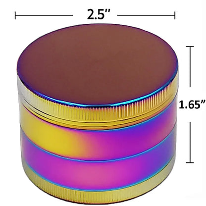 2.5" (63mm) 4-Layer Metal Herb Grinder — Zinc Alloy Tobacco & Spice Crusher for Smoking Accessories