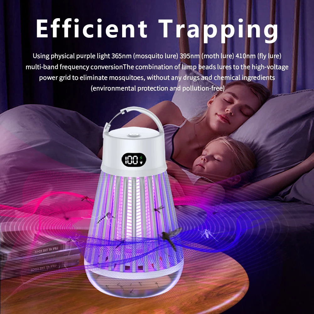 2-in-1 USB Camping Mosquito Lamp - Portable Rechargeable Bug Zapper & Outdoor Light