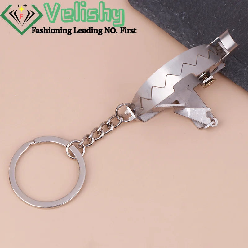 Mini Stainless Steel Mouse Trap Keychain – Creative Clip Jewelry Keyring Gift for Men & Women Personality Accessories