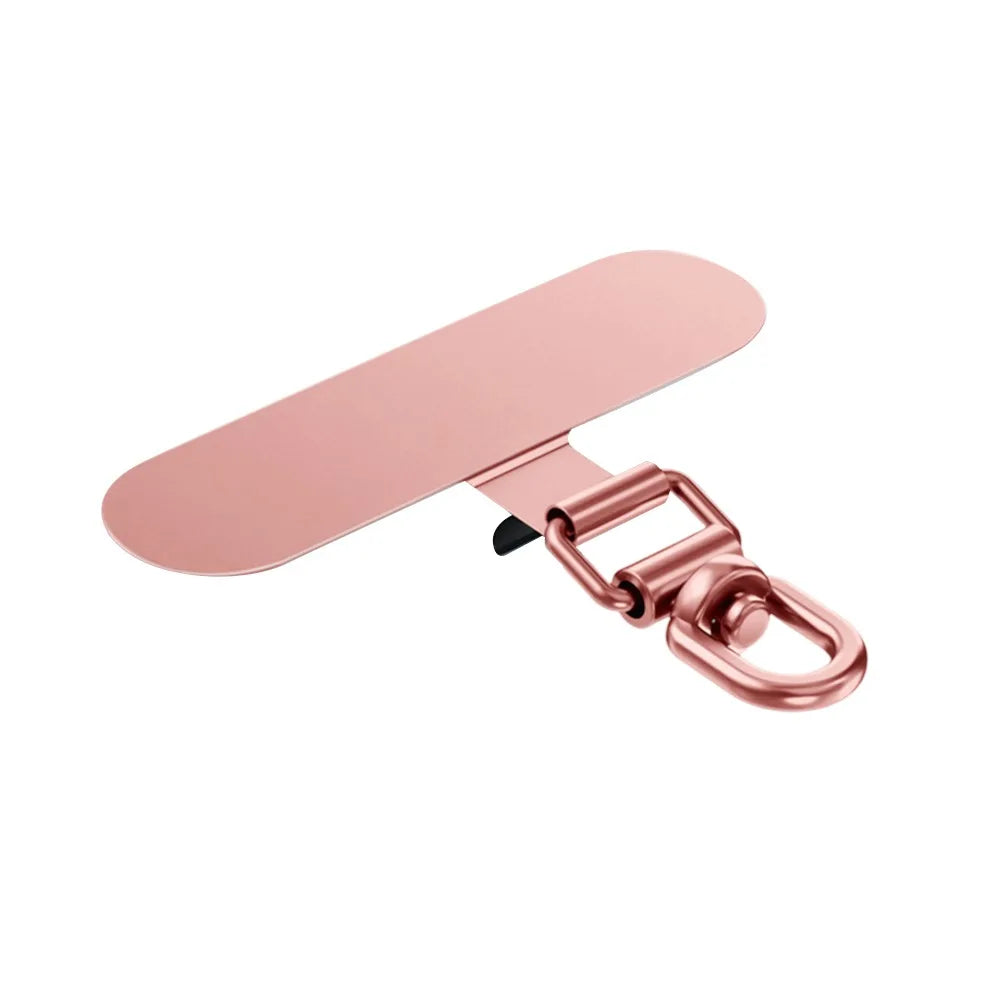 360° Rotatable Stainless Steel Phone Lanyard Clip Patch – Ultra-Thin Self-Adhesive Mobile Phone Tether Tab Holder for Case Strap Attachment