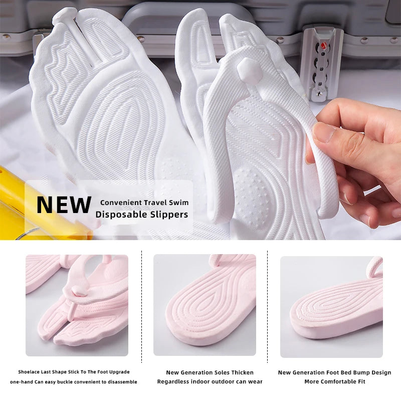 Folding Travel Slippers – Anti-Skid Bath & Beach Flip-Flops for Couples