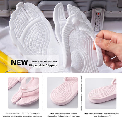Folding Travel Slippers – Anti-Skid Bath & Beach Flip-Flops for Couples