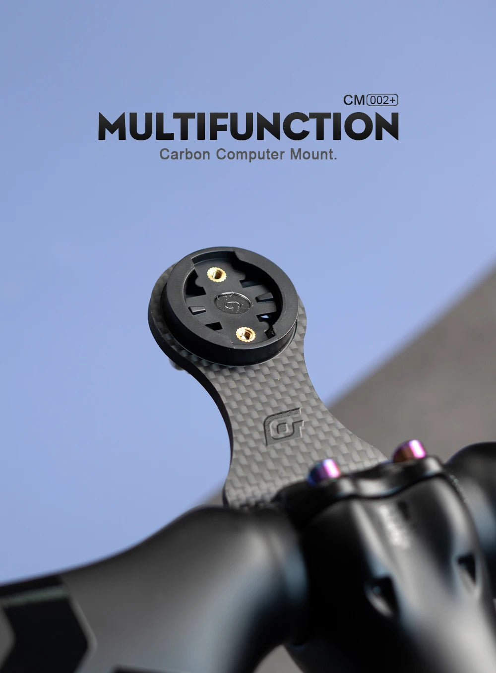 OGEVKIN Carbon Bike Stem Extension — Computer Mount Holder Rack for GPS, Cycling Computer, Camera & Light, 3K Black