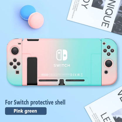 Protective Case & Film for Nintendo Switch – Rocker Cap Handle, Hard Base Cover with Skin-Friendly Gradient Design