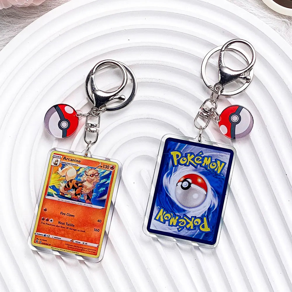 Pokemon Acrylic Keychain Charms - Pikachu Bulbasaur Jigglypuff Bag Pendant Backpack Accessories Gift