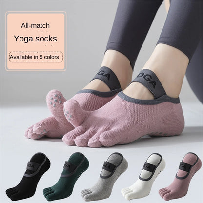 Women’s Five-Toe Grip Socks - Non-Slip Yoga, Pilates & Fitness Socks