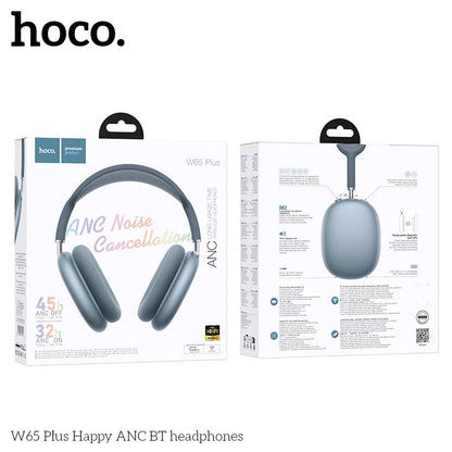 HOCO W65 Plus ANC Bluetooth Headphones – Over-Ear Wireless HiFi Sport Headset with Noise Reduction & Control Button