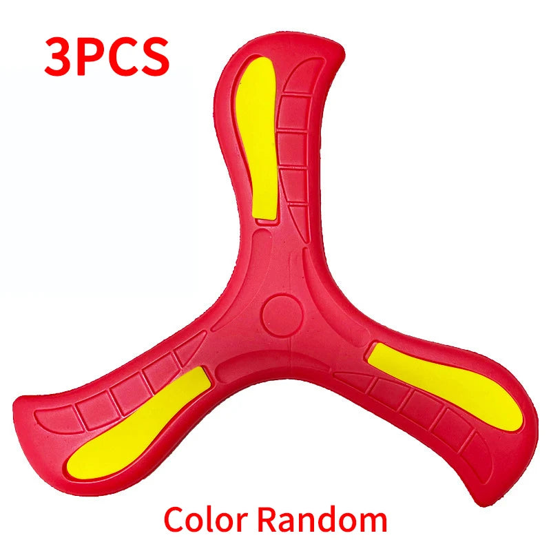Soft Three-Leaf Boomerang Flying Disc - Interactive Outdoor Sports Toy for Kids and Adults, Fun Gifts and Active Play