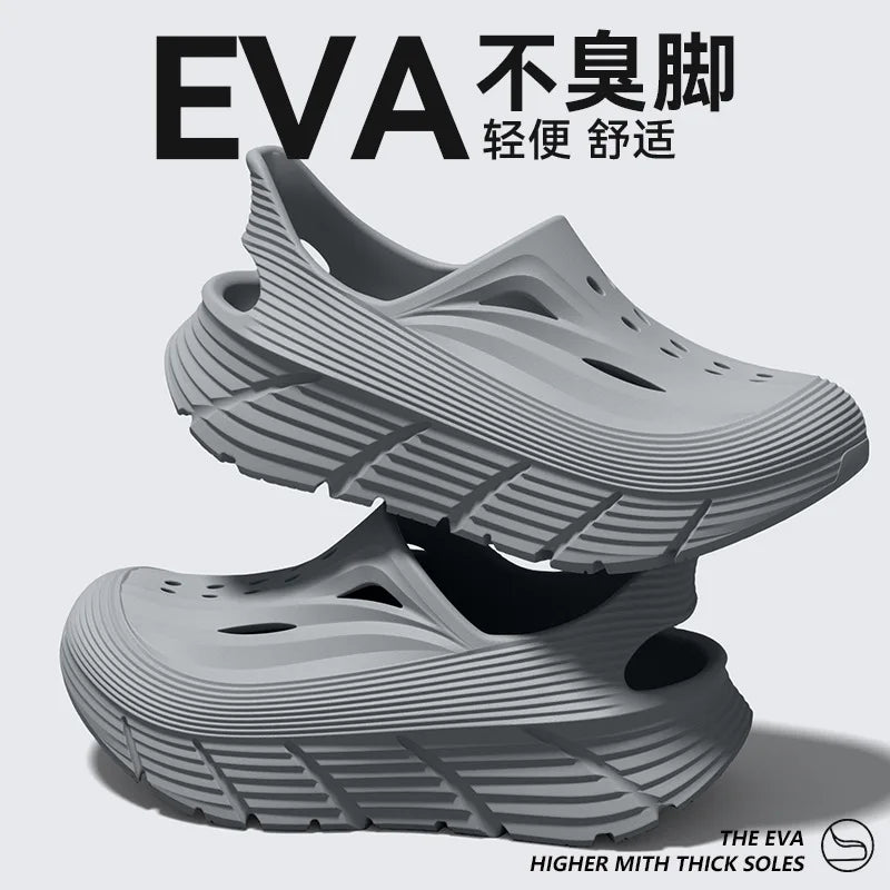 Men’s Summer EVA Slip-On Shoes - Non-Slip Breathable Outdoor Casual Slippers