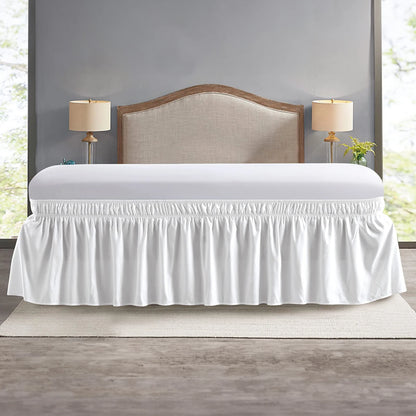 Elastic Wrap-Around Ruffled Bed Skirt – Soft, Comfortable, Fade-Resistant Bedding Protector with Easy-Fit Design for Stylish Bedroom Decor
