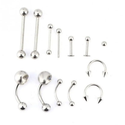 Disposable Body Piercing Tool Kit - Professional Piercing Needle & Clamp Set for Ear, Nose & Navel