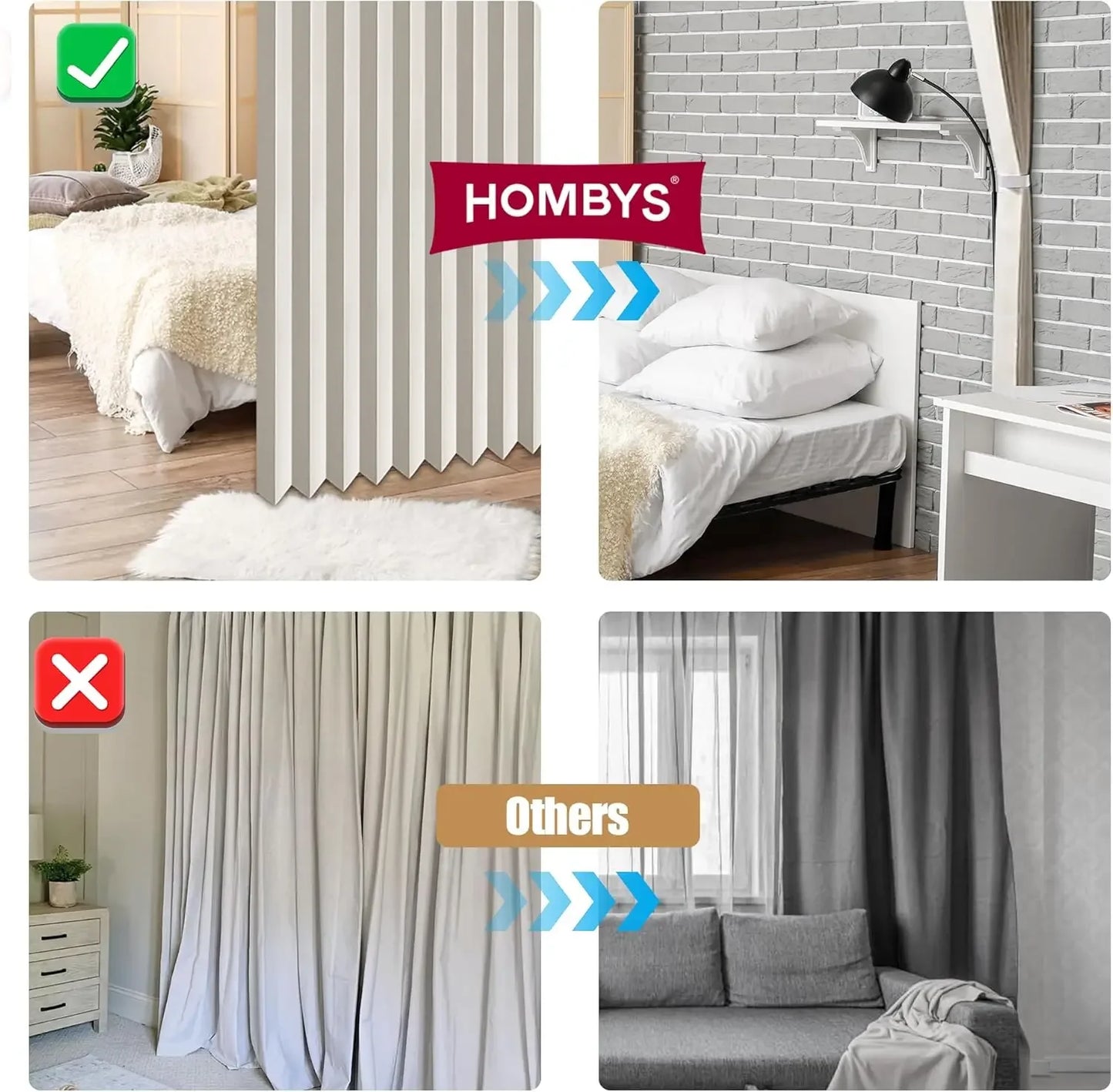 Magnetic Pleated Accordion Door Curtain – Folding Closet & Room Divider Curtain for Bedroom and Living Room