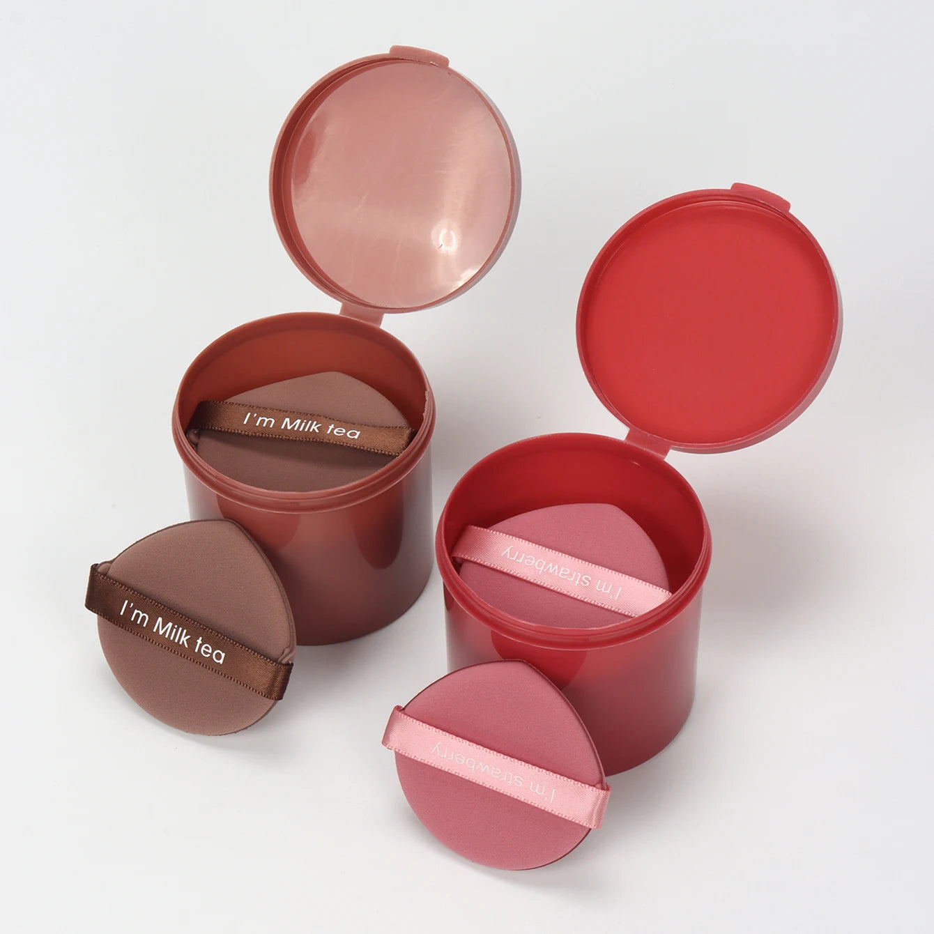 Karsyngirl 7-Piece Strawberry Makeup Sponge Set — Double-Sided Soft Cosmetic Puffs for Powder & Beauty Application
