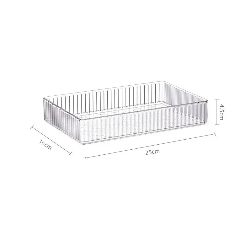 Unlimited Desk & Drawer Organizer Set – Clear Plastic Storage Boxes for Bathroom, Makeup & Kitchen