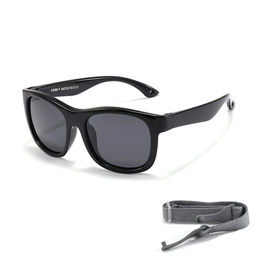 2025 Polarized Kids Sunglasses – UV400 Infant & Toddler Shades with Soft Frame and Safety Cord for Ages 1–3