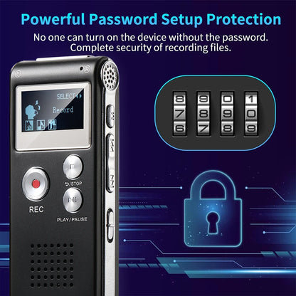 Mini Digital Voice Recorder – MP3 & USB, High-Quality 1536kbps with Playback Function