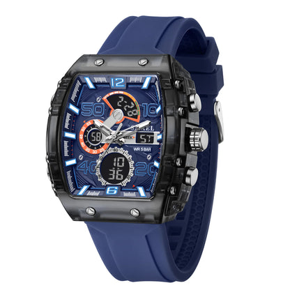 SMAEL 8109 Men’s Digital Sports Watch – Square Dual Display, Waterproof, Luminous, Multi-Color Fashion Electronic Wristwatch