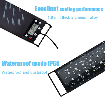 24/7 Full Spectrum LED Aquarium Light – 30-60cm Fish Tank Decoration & Aquatic Plant Growth Lamp, IP68 Waterproof (100V-240V)
