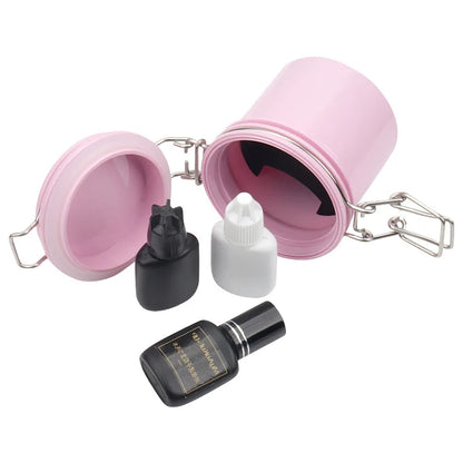 Eyelash Glue Storage Container: Individual Extension Adhesive Stand Storage Jar - Essential for Grafting Lashes and Women's Makeup Tools