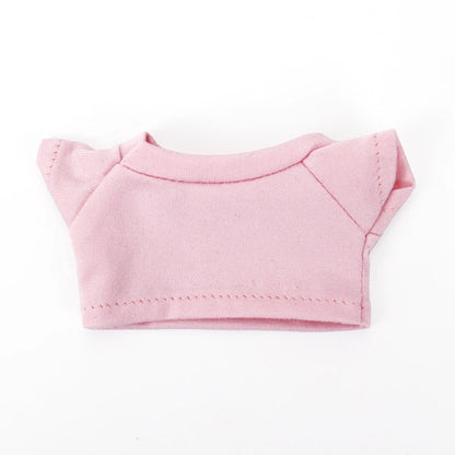 Cotton Short-Sleeve Labubu Doll Clothes – 14-17cm Solid Color T-Shirt Dress-Up Accessories for Plush DIY Toys