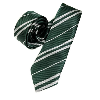 Halloween Magic School Cosplay Tie - 4-Color Striped Necktie for Wizard Costumes, Themed Parties & Dress-Up Accessories