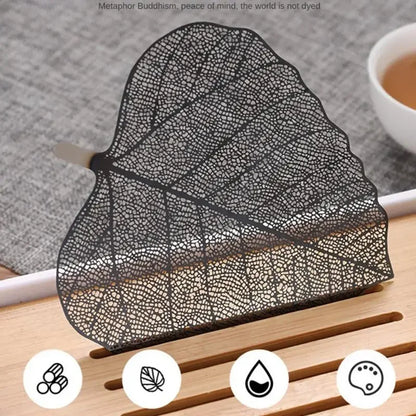 304 Stainless Steel Tea Filter – Hollow Leaf Shape Tea Strainer, KungFu Infuser, 2Pcs Ceremony Accessories