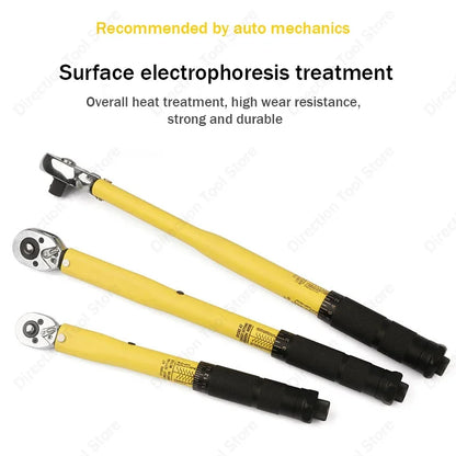 3/8” Bidirectional Torque Wrench — 5-60/19-110/10-140N·m Preset Tool for Bicycle, Motorcycle & Car Repair