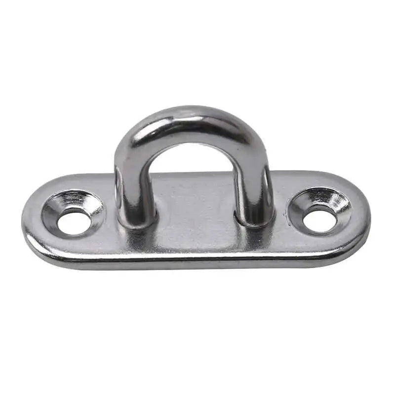 304 Marine Grade Stainless Steel Oval Eye Deck Buckle Staple Set – M5 M6 M8 Fasteners for Boat Shade Sail Mounting