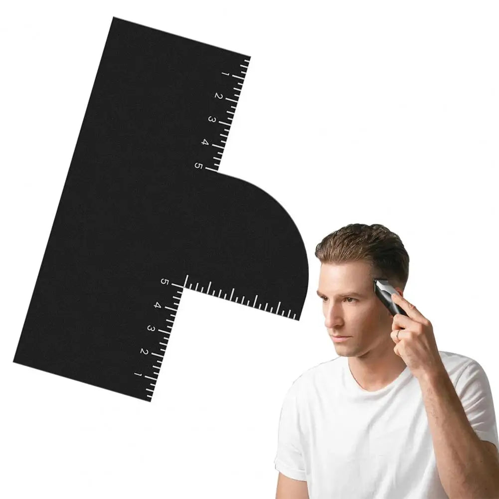 1/2Pcs Men’s Hair Styling Template – Barber Haircut Card with Measurement Indicator & Beard Lineup Guide