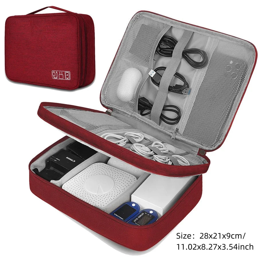 Portable Digital Storage Bag – Waterproof USB Cable Organizer Pouch for Electronics & Accessories