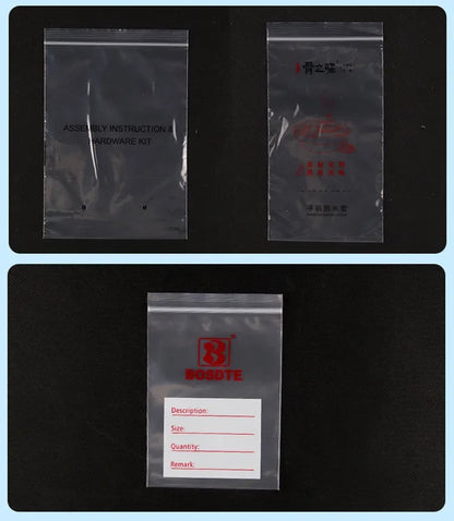 100pcs 50 Micron Clear PE Zip Lock Bags – Reclosable Plastic Pouches for Candy, Cookies & Dried Fruits