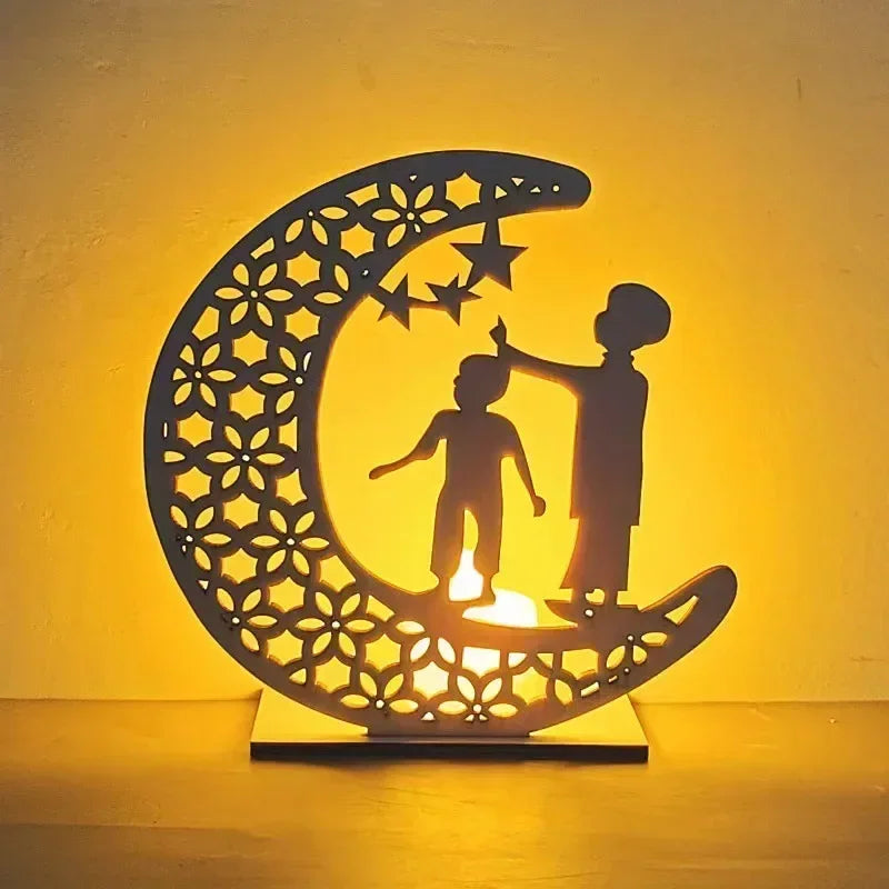 Mubarak Moon Castle Table Ornaments - 2024 Ramadan and Eid Al Adha Home Decoration for Islamic Festivals