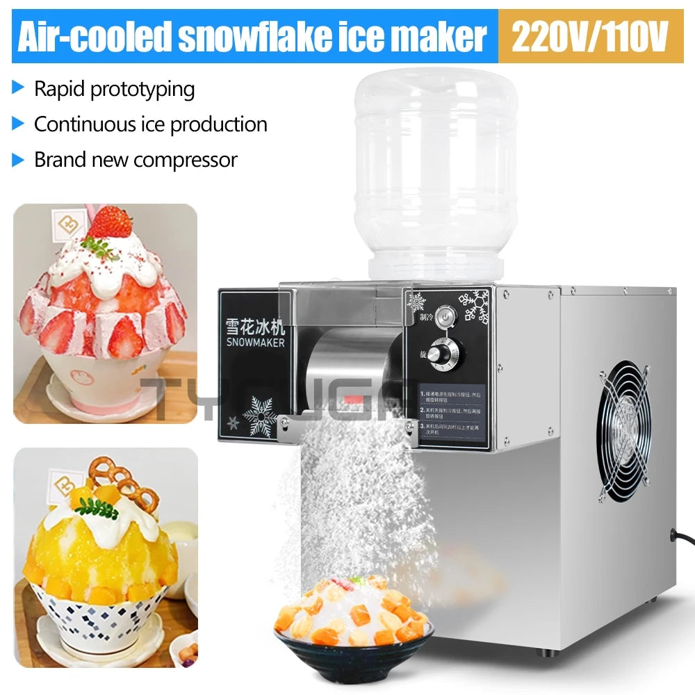 Korea Bingsu Snowflake Ice Shaver Machine – 360W 3L Ice Maker for Dessert, Includes Refrigerant, Ships to Europe, Russia, Mexico