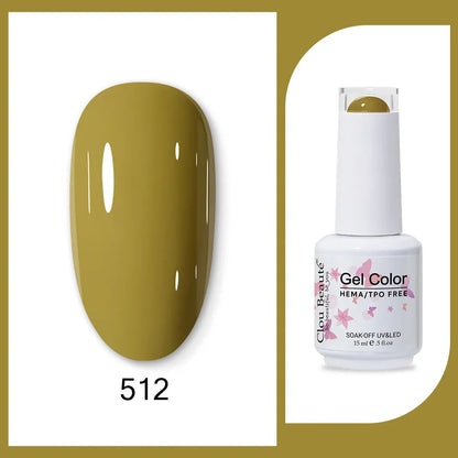 Clou Beaute 15ml Gel Nail Polish Set – Red Black White Green Neon UV Soak-Off Semi-Permanent Nail Varnish Base & Velvet Top Coat