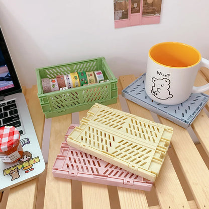Mr. Paper Stackable Stationery Holder - Foldable Plastic Desktop Organizer for School & Office Supplies