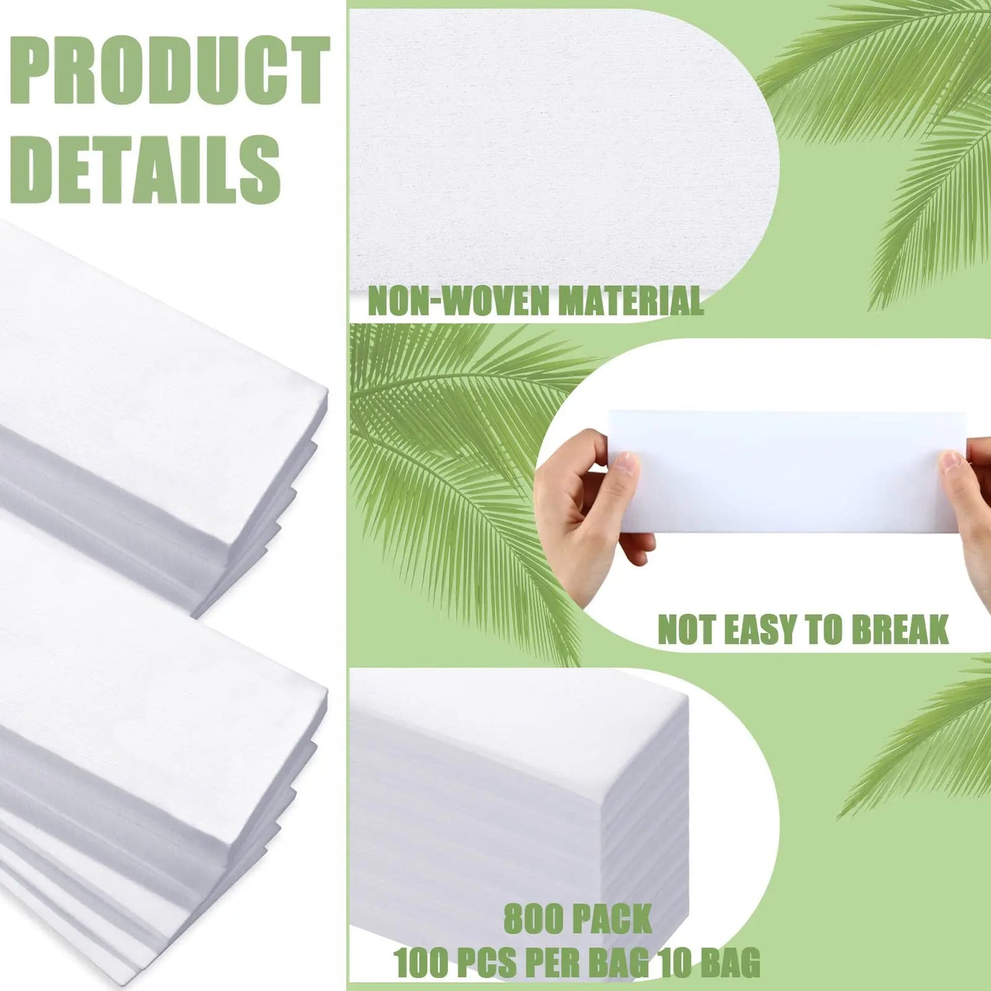 Professional Hair Removal Nonwoven Depilatory Wax Strips – Epilator Roll for Smooth Legs and Body